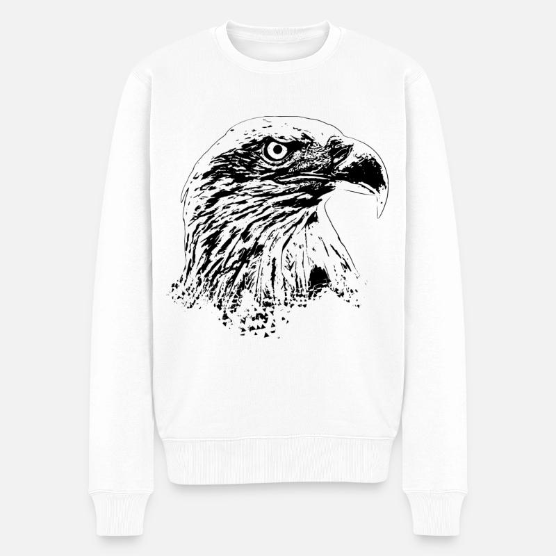 Adler - Männer Premium Bio Pullover - Weiß