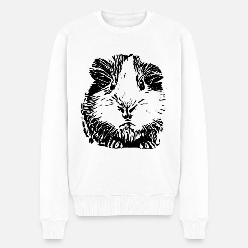 Meerschweinchen - Männer Premium Bio Pullover - Weiß