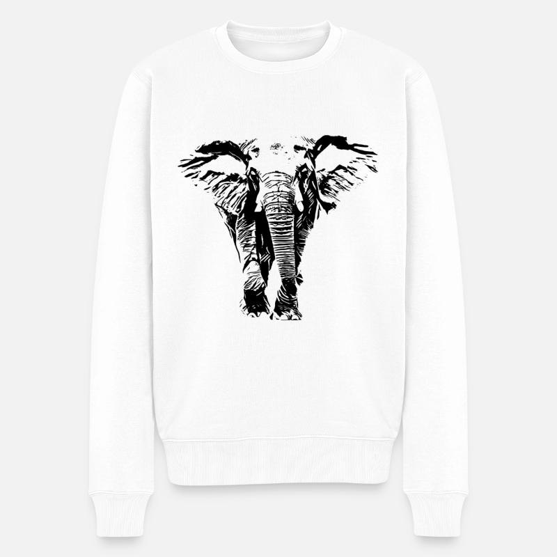 Éléphant - Pull Premium bio Homme - blanc