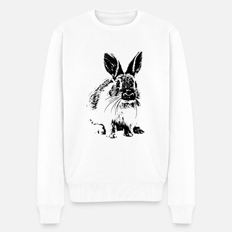 Kaninchen - Männer Premium Bio Pullover - Weiß