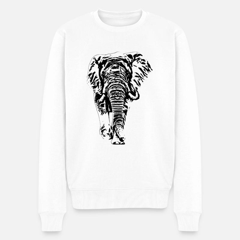 Éléphant - Pull Premium bio Homme - blanc