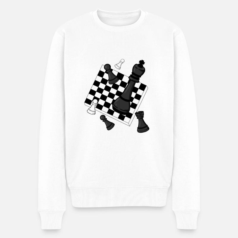 Echecs - Pull Premium bio Homme - blanc