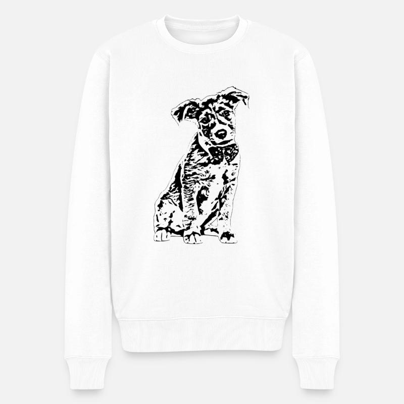 Hund - Männer Premium Bio Pullover - Weiß