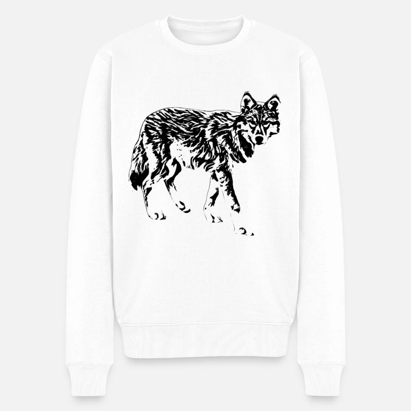 loup - Pull Premium bio Homme - blanc
