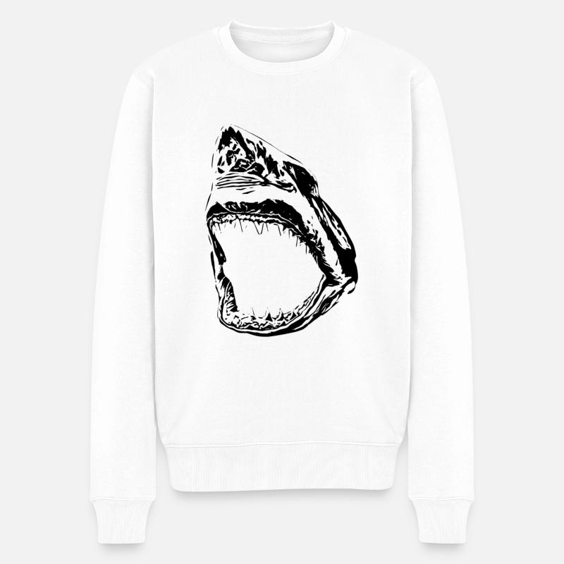 Grand requin blanc - Pull Premium bio Homme - blanc
