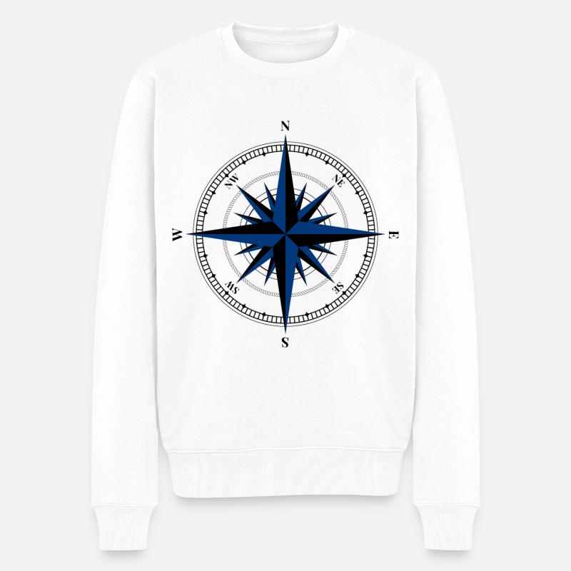 T-SHIRT COMPASS WINDROSE - Pull Premium bio Homme - blanc
