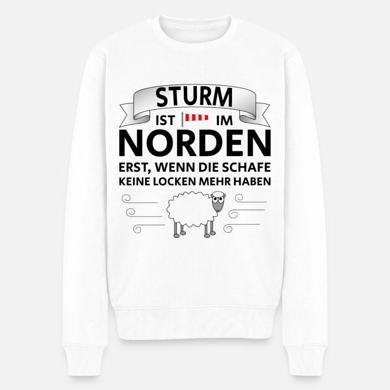 STURM NORDEN SCHAFE LOCKEN - Männer Premium Bio Pullover - Weiß