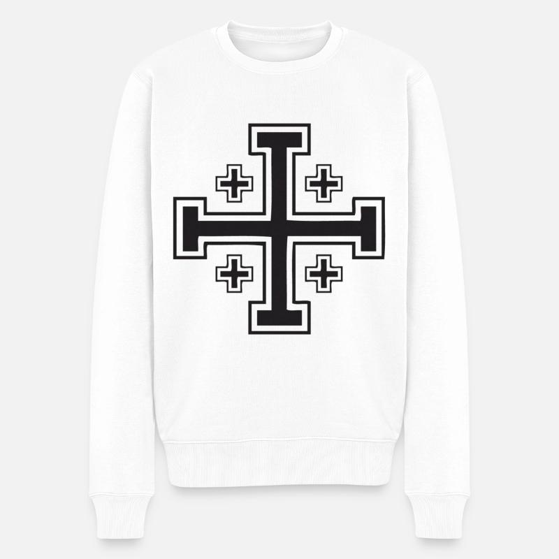 Croix de Jérusalem - Pull Premium bio Homme - blanc
