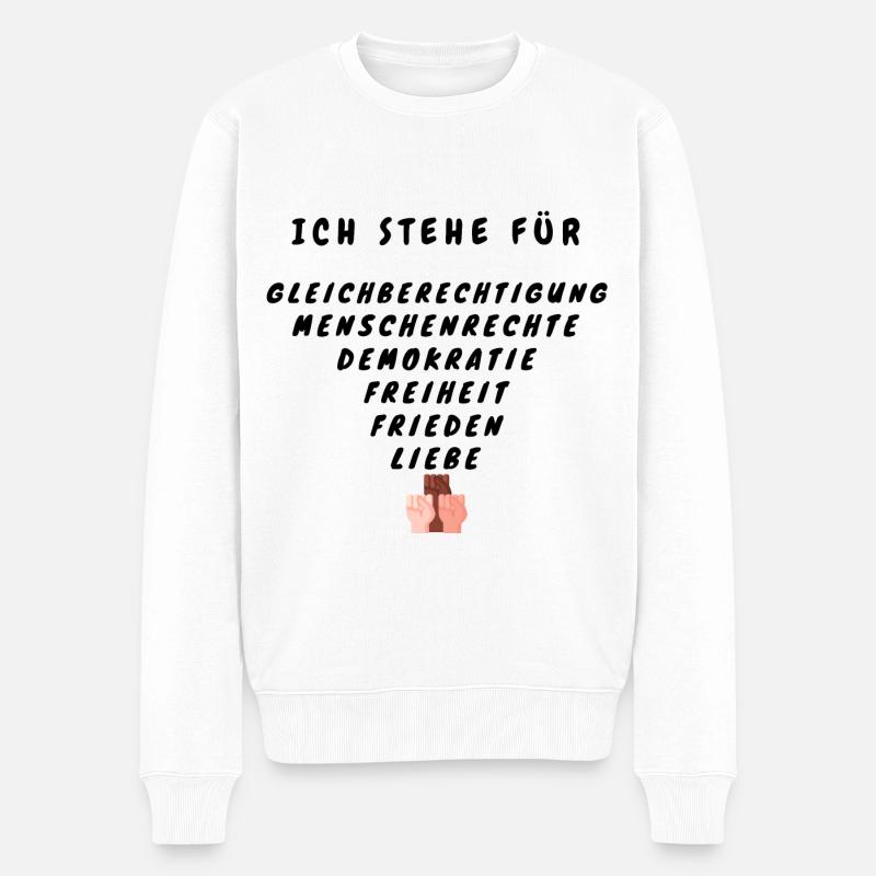 Gegen Rassismus Gegen Rechts Faust Geschenk - Männer Premium Bio Pullover - Weiß