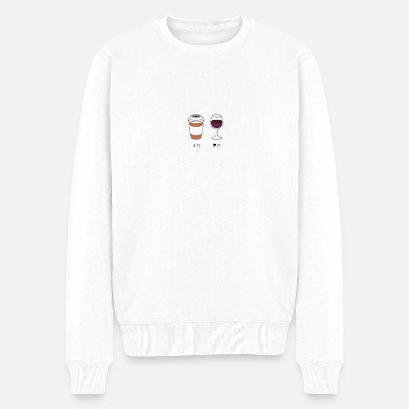 Café - Pull Premium bio Homme - blanc