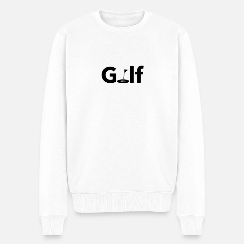 Golf |Golfer Golferin - Männer Premium Bio Pullover - Weiß