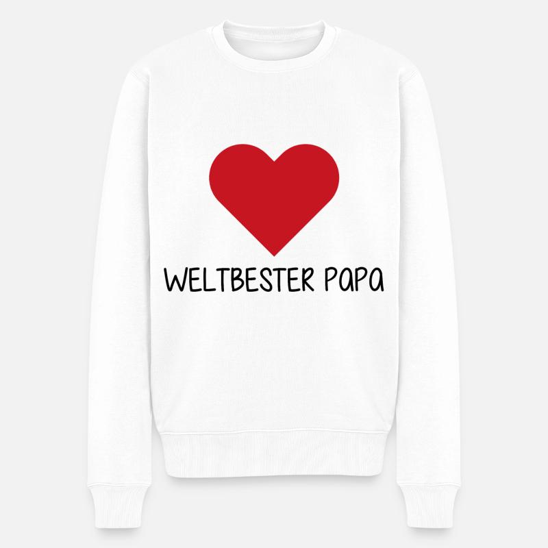 Weltbester Papa | bester Papa best dad | Vatertag - Männer Premium Bio Pullover - Weiß