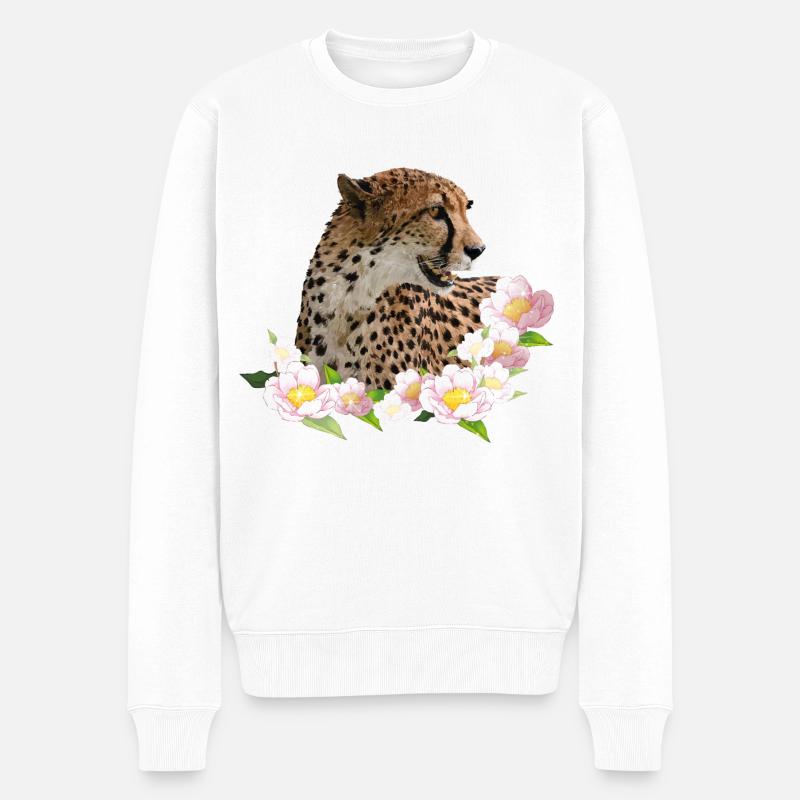 Gepard - Männer Premium Bio Pullover - Weiß