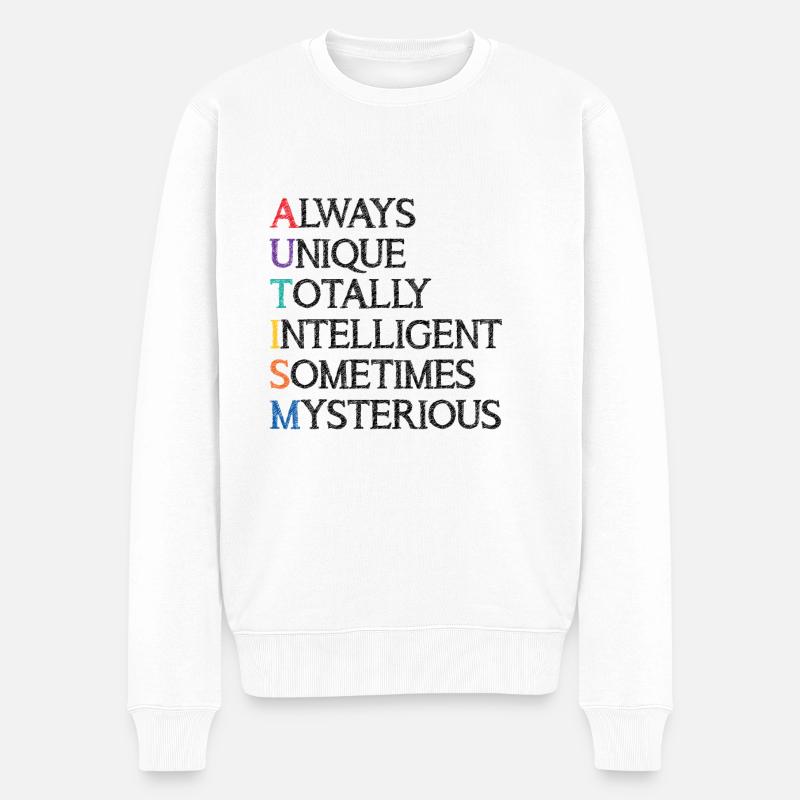 Autismus Autist Autism - Männer Premium Bio Pullover - Weiß