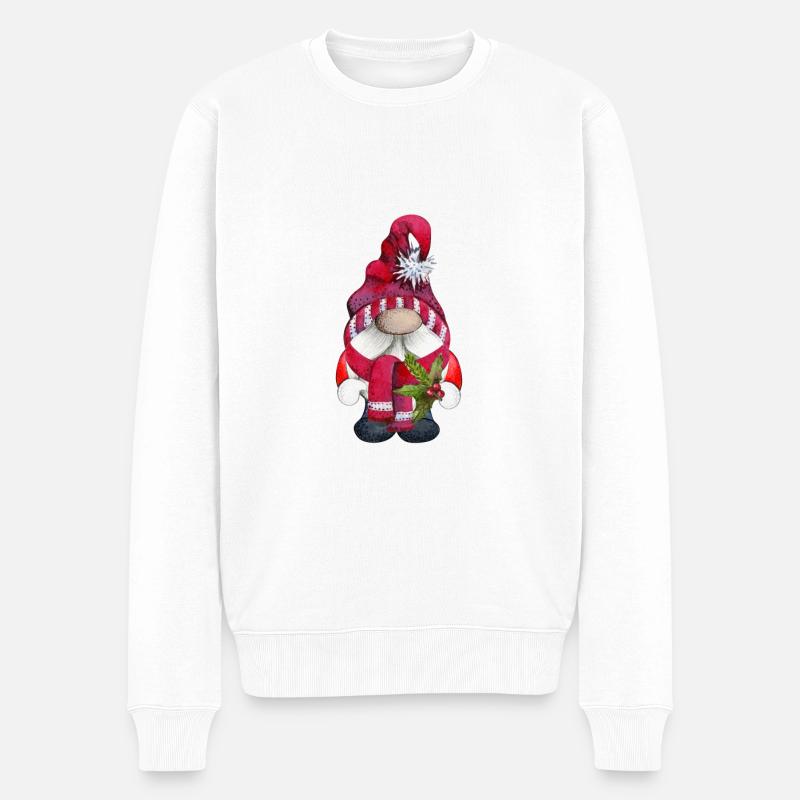 Weihnachten Fröhliche Weihnachtswichtel - Männer Premium Bio Pullover - Weiß