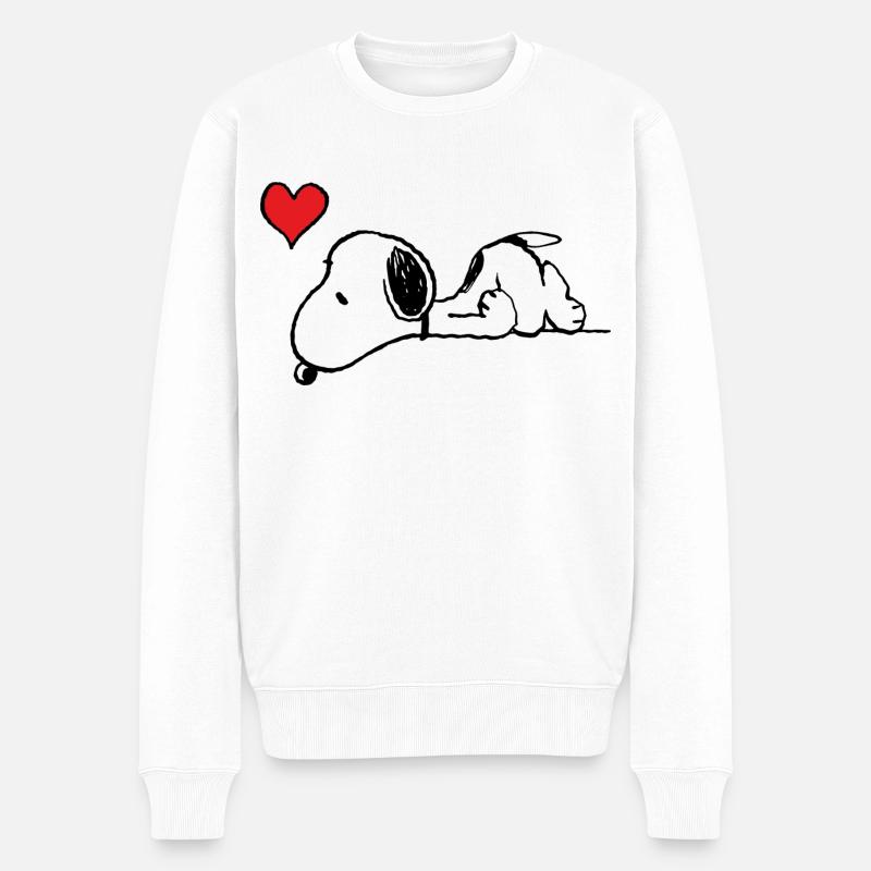 Peanuts Snoopy Amour - Pull Premium bio Homme - blanc