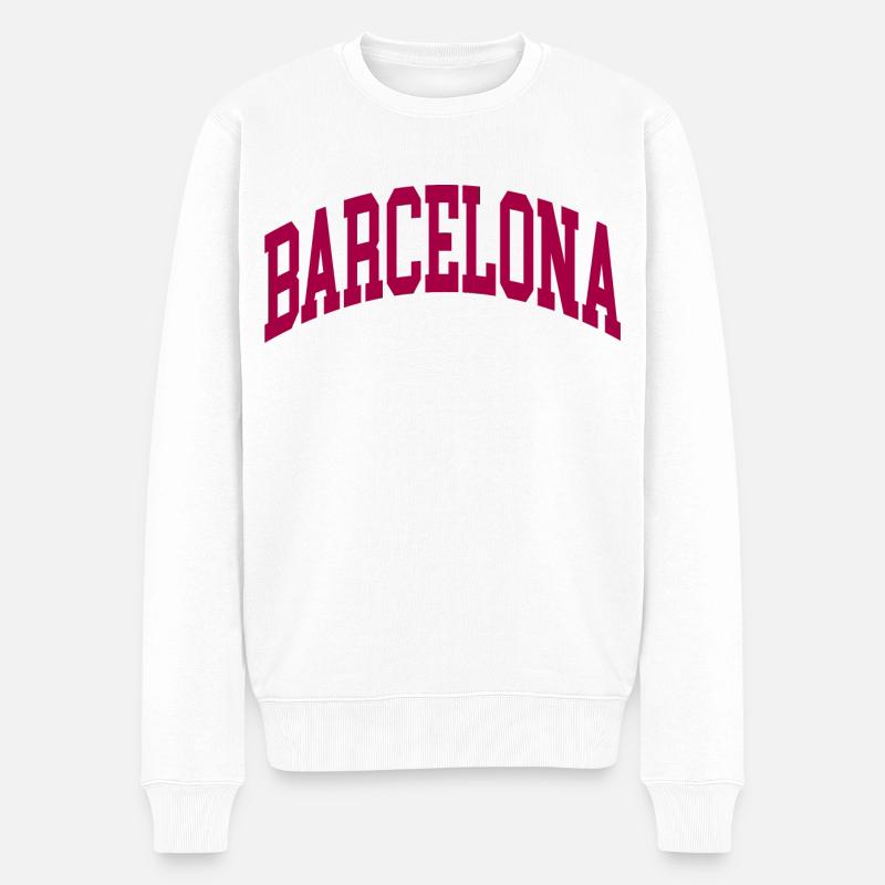 Barcelone - Pull Premium bio Homme - blanc