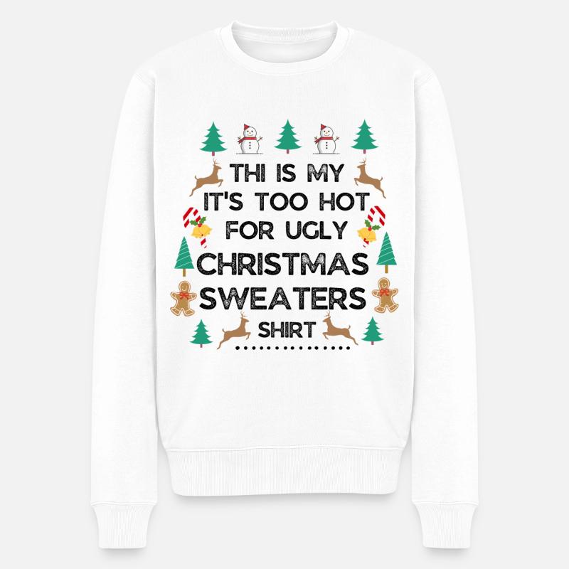 Weihnachtspullover - Männer Premium Bio Pullover - Weiß