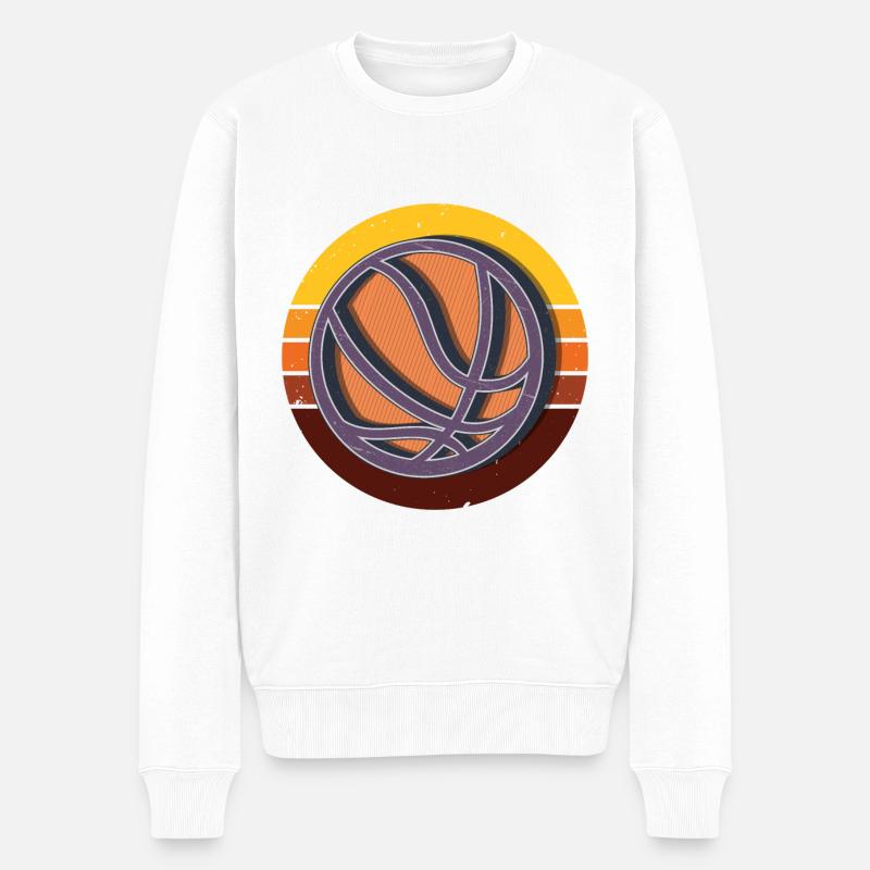 Basketball Sport Retro - Männer Premium Bio Pullover - Weiß