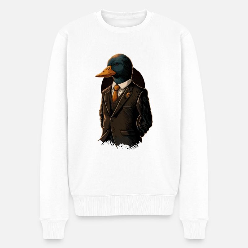 Prof. Dr. Duck - Männer Premium Bio Pullover - Weiß