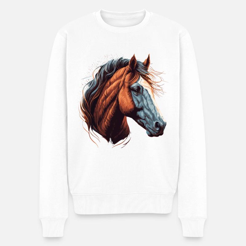 Tête de cheval - Pull Premium bio Homme - blanc