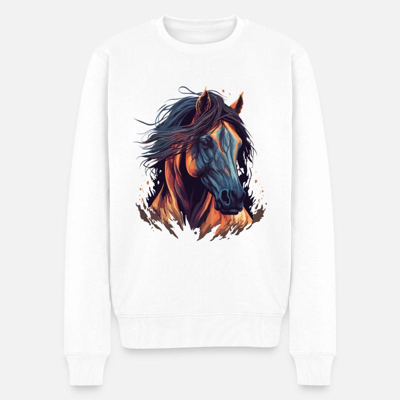 Cheval - Pull Premium bio Homme - blanc