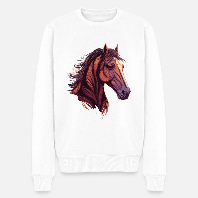 Belle tête de cheval - Pull Premium bio Homme - blanc