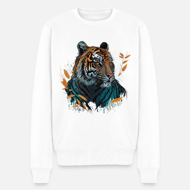 Conception du tigre - Pull Premium bio Homme - blanc