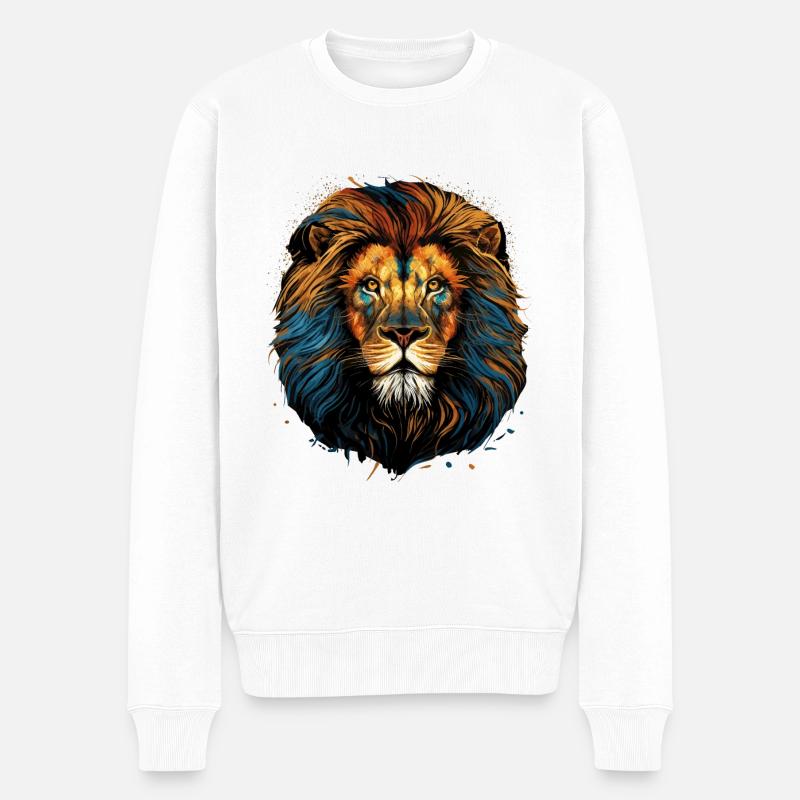 Leiter von Tiger - Männer Premium Bio Pullover - Weiß
