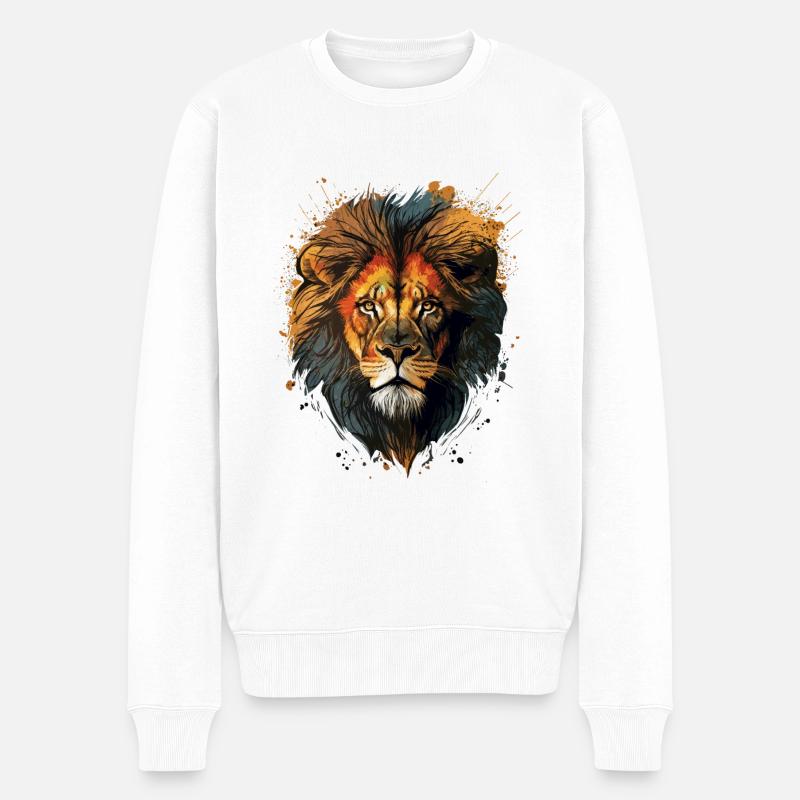 Lion - Der König ist zurück - Männer Premium Bio Pullover - Weiß