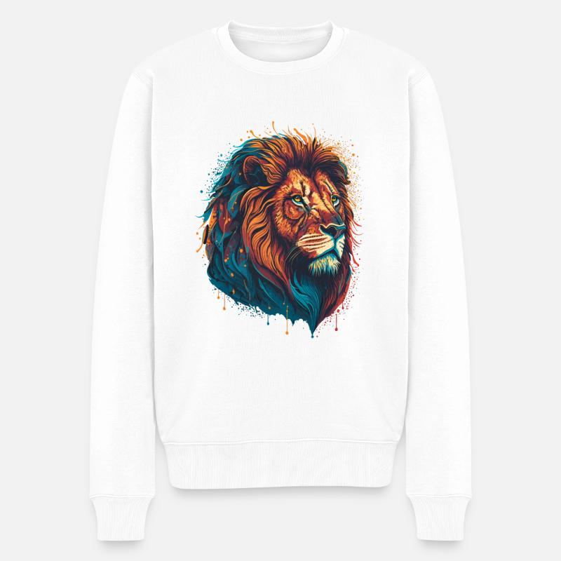 Lion - Pull Premium bio Homme - blanc