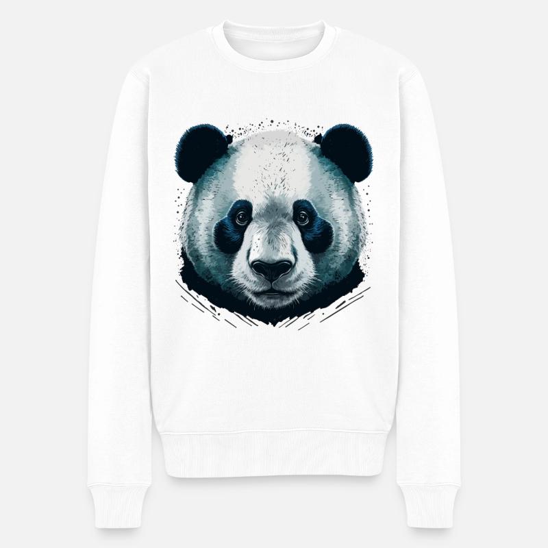 Tête de panda réaliste - Pull Premium bio Homme - blanc
