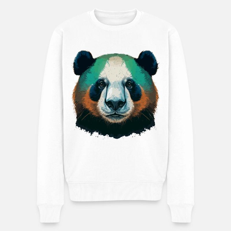 Panda Lover Geschenk - Männer Premium Bio Pullover - Weiß