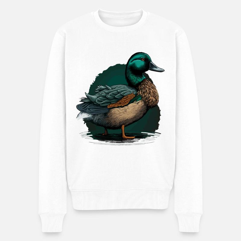 Enten-Design - Männer Premium Bio Pullover - Weiß