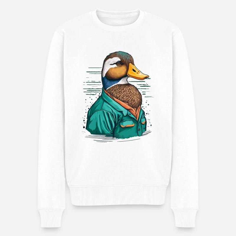 Herzog mit Kleidung - Männer Premium Bio Pullover - Weiß