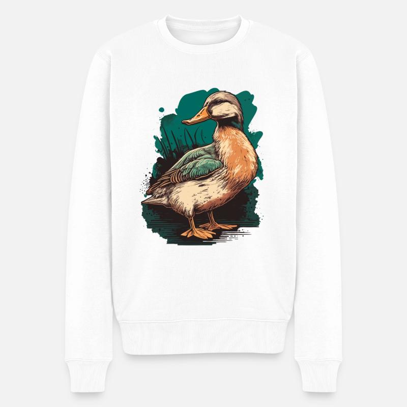 Canard pour chasseur de canard - Pull Premium bio Homme - blanc