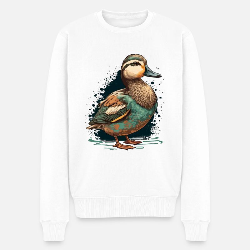 Canard pour l’amoureux du canard - Pull Premium bio Homme - blanc