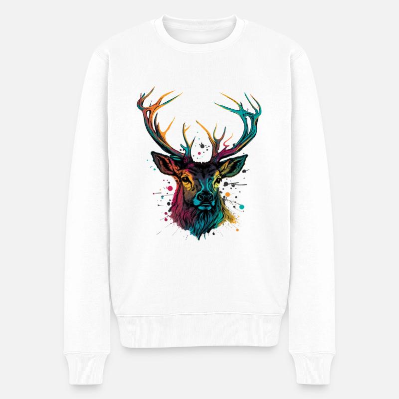 J’aime les cerfs - Pull Premium bio Homme - blanc