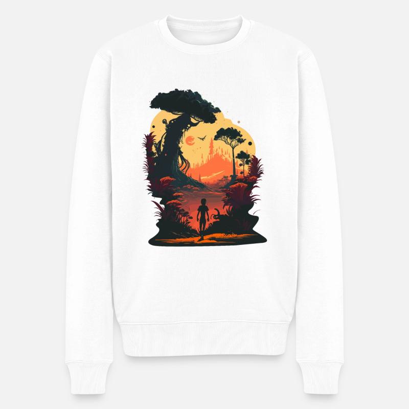 farbenfroh - Männer Premium Bio Pullover - Weiß