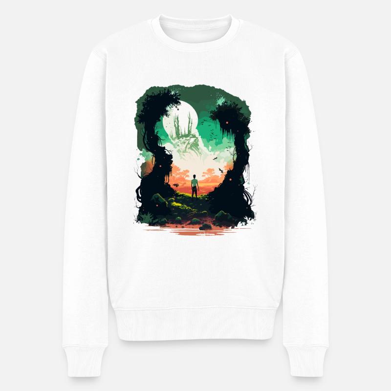 Galaxie - Männer Premium Bio Pullover - Weiß