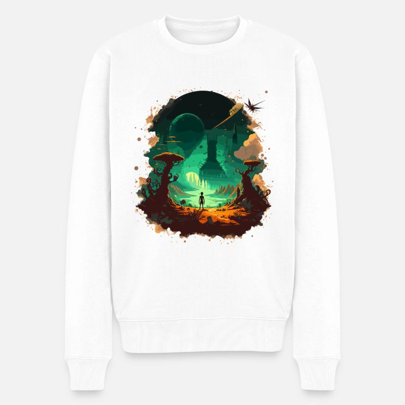 Eine andere Welt - Männer Premium Bio Pullover - Weiß