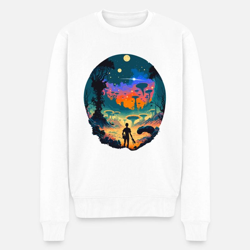 Science-Fiction - Männer Premium Bio Pullover - Weiß