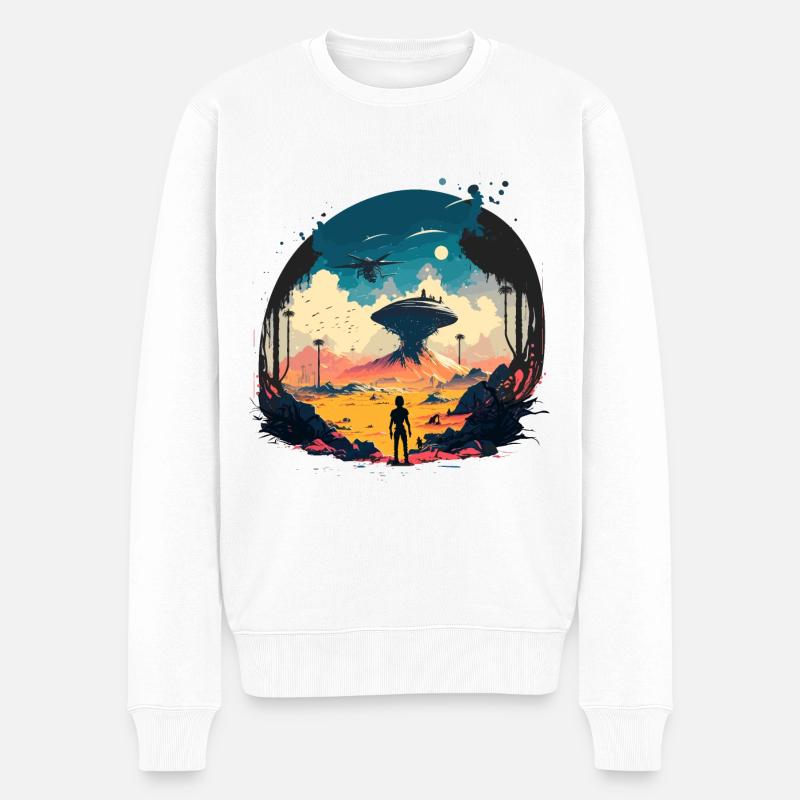 Diese Welt - Männer Premium Bio Pullover - Weiß