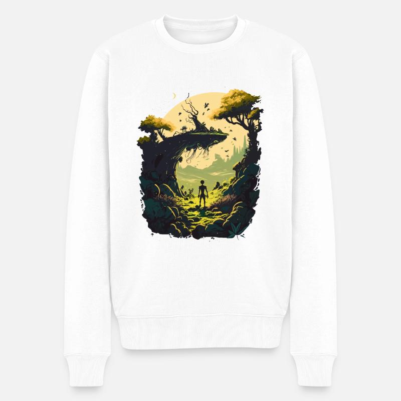 Wunderschöne Landschaft - Männer Premium Bio Pullover - Weiß