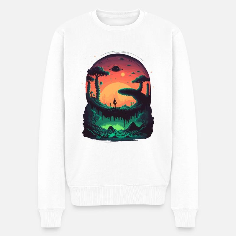 Aliens sind großartig - Männer Premium Bio Pullover - Weiß
