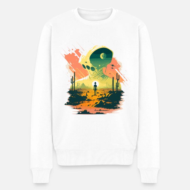 Alien vert - Pull Premium bio Homme - blanc