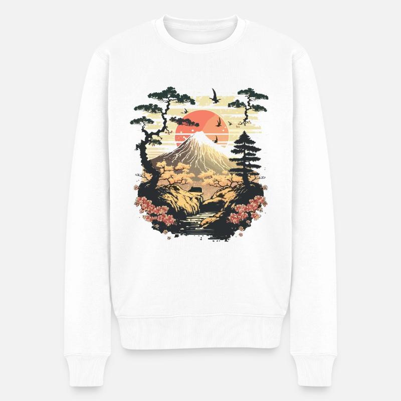 Asien Liebe - Männer Premium Bio Pullover - Weiß