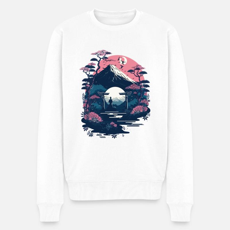 Aisan Kunstwerk - Männer Premium Bio Pullover - Weiß