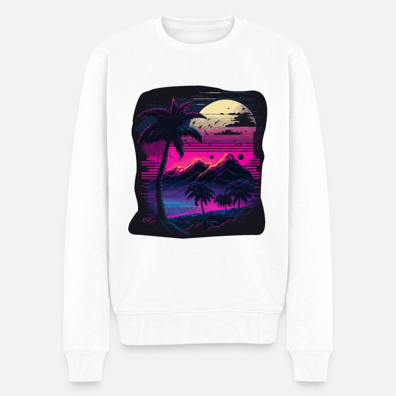 Sonnenaufgang - Männer Premium Bio Pullover - Weiß