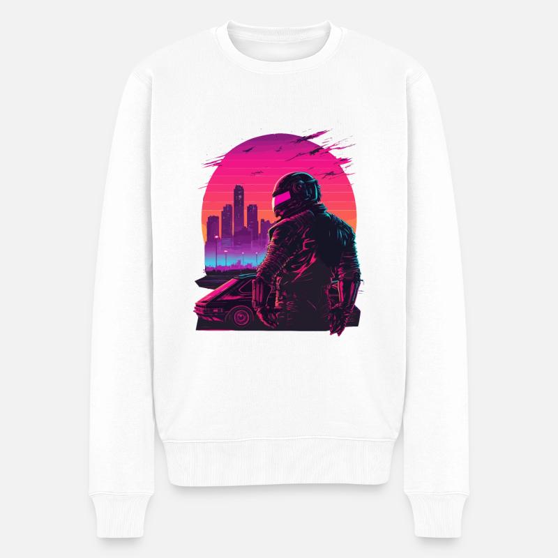 Retro Racing - Pull Premium bio Homme - blanc